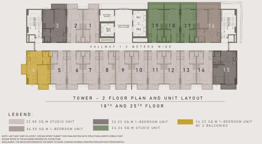 T2 Floor Plan 18F & 25F